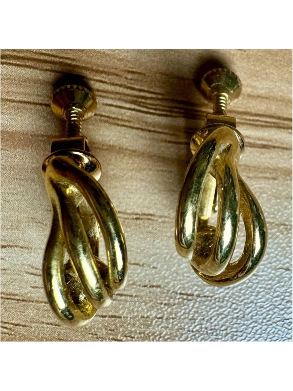 1980s Napier Gold Plated Clip On Screw Back Earrings